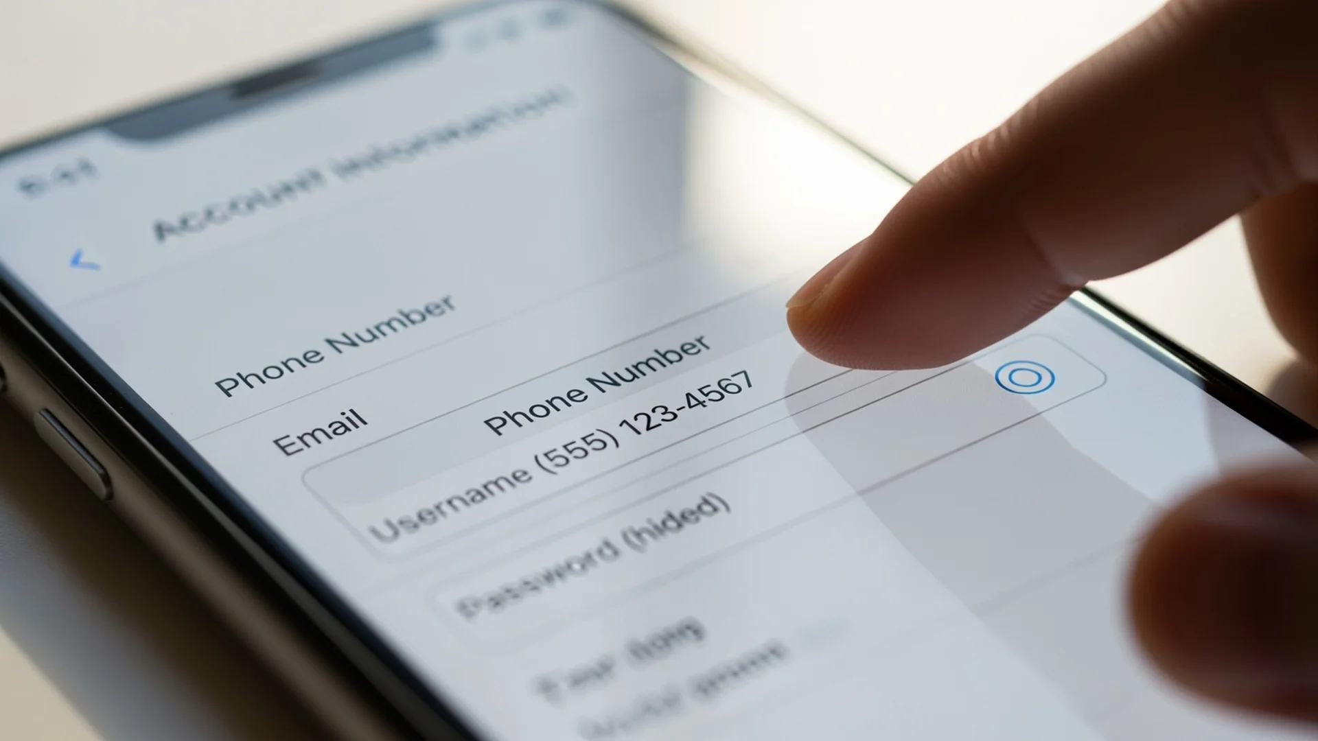 A person writing down their account details from a phone bill before switching carriers